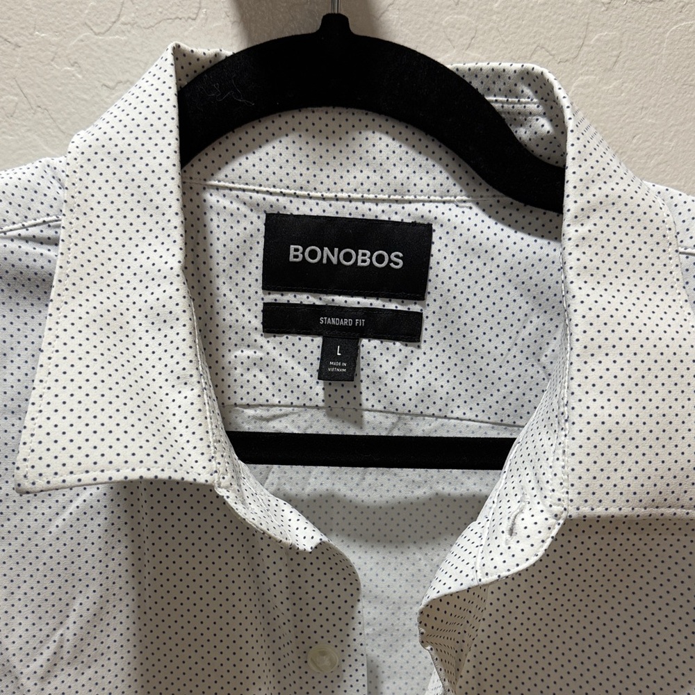 Bonobos Men's Black and White Dotted Shirt